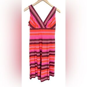 Talbots Colorful Sleeveless Striped Dress